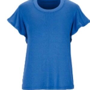 CAbi Blue Flutter Sleeve Tee. Small. Runs larger. EUC. Worn once.